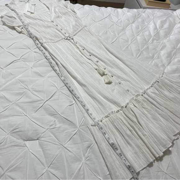 Veronica Beard Coastal White Tinzia Lurex Striped Dress - Picture 14 of 15